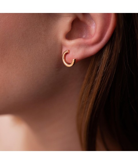 Earrings - studs "Marilyn" in red gold s08176 Onyx