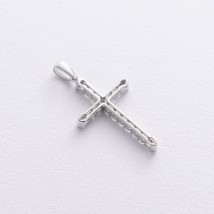 Крестик с бриллиантами (белое золото) пб0356cha Онікс