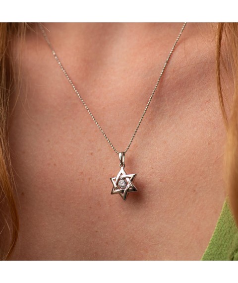 Gold pendant "Star of David" (cubic zirconia) p03887 Onyx