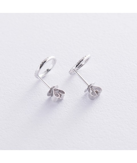 Gold earrings with diamonds sb0334di Onyx