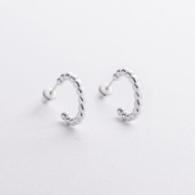 Серьги - пусеты "Шарики" в серебре 123475 Онікс