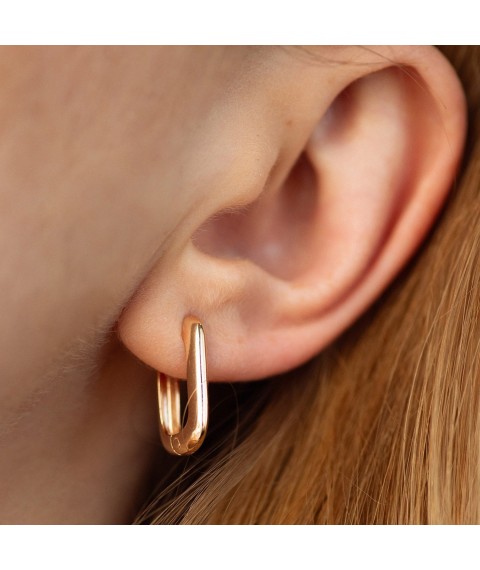 Earrings "Ethel" in red gold s08674 Onyx
