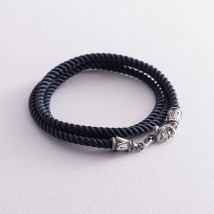 Silk blue cord with silver clasp (3mm) 18479 Onyx 50