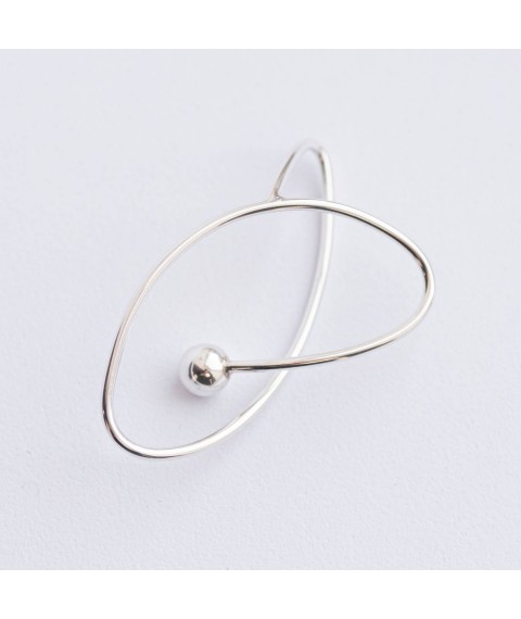 Silver earring - cuff "Space" 123235 Onyx