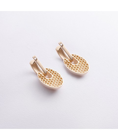 Серьги "Melaine" в желтом золоте с09150 Онікс