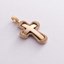 Golden Orthodox cross with cubic zirconia p02252 Onyx