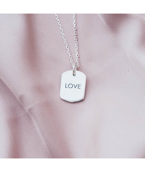 Silver pendant "LOVE" 133039l Onyx