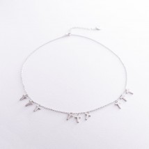 Silver necklace with crosses 18941 Onyx 40