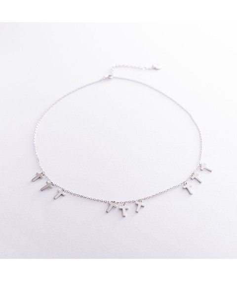 Silver necklace with crosses 18941 Onyx 40