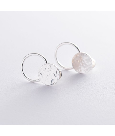 Silver earrings "Sunny bunnies" 122670 Onyx