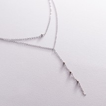 Double silver necklace - tie with balls 181167 Onix 38