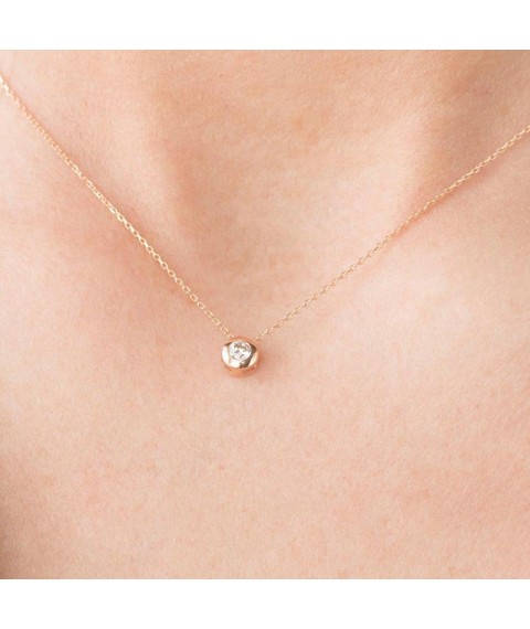 Gold necklace with cubic zirconia col01205 Onyx 45