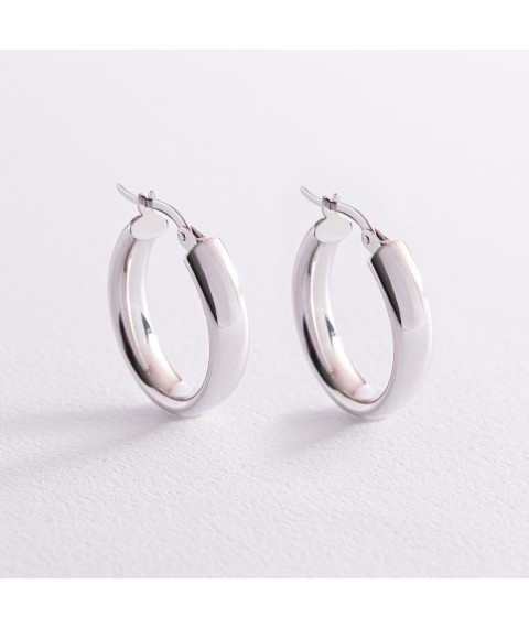 Oval earrings in white gold s07857 Onyx