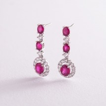 Gold earrings with rubies and diamonds DE3735Rcha Onyx
