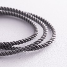Шелковый серый шнурок с гладкой золотой застежкой (2 мм) кол02341 Онікс  45