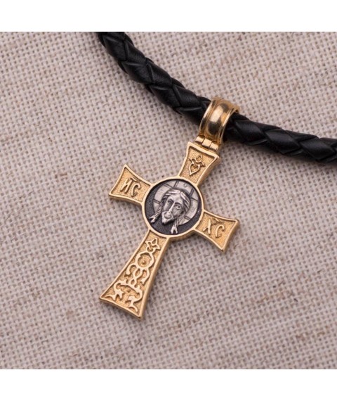 Silver Orthodox cross 132353 Onyx