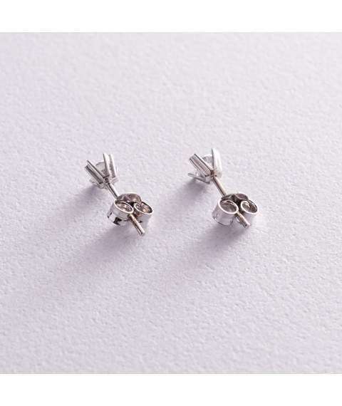 Gold earrings - studs (cubic zirconia) s05851 Onyx