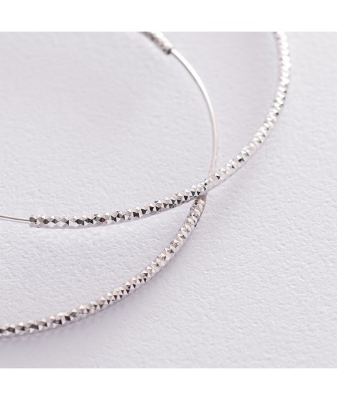 Earrings - rings in silver (6.4 cm) 122971 Onyx