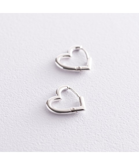 Earrings "Hearts" in silver 122877 Onyx