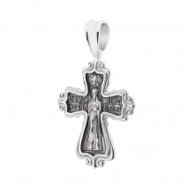 Срібний православний хрест (чорніння) 132401 Онікс
