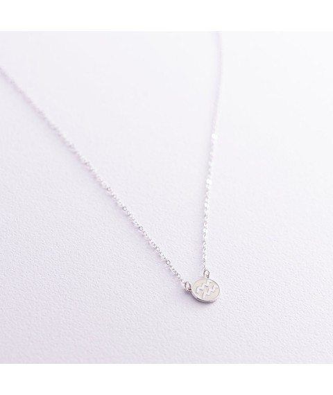 Silver necklace "Zodiac sign Aquarius" 181052aquarius Onix 45