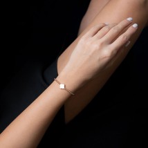 Gold women's bracelet "Clover" b02735 Onix 18.5