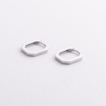 Сережки "Olimpia" в білому золоті с09397 Онікс