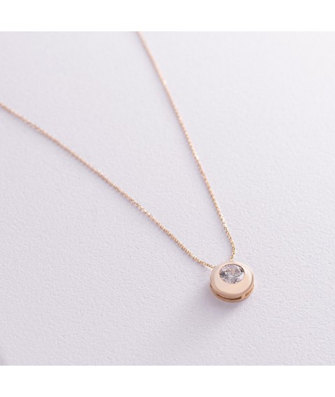 Gold necklace with cubic zirconia col01057 Onix 45