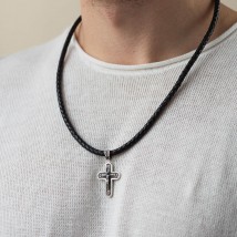 Silver cross "Crucifixion. Save and Preserve" (in Ukrainian) kdu-22 Onix