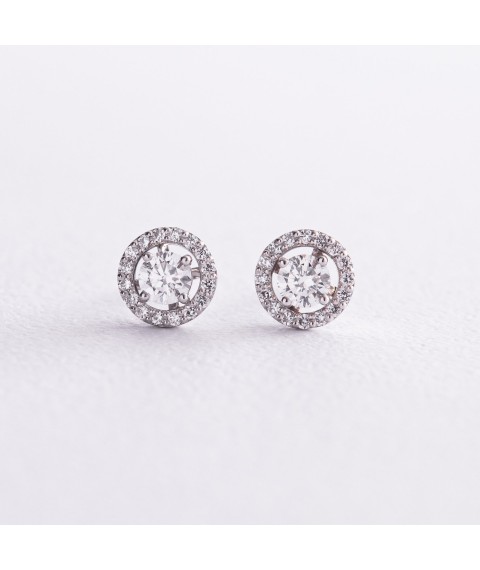 Gold earrings - studs 2 in 1 with diamonds 330671121 Onyx