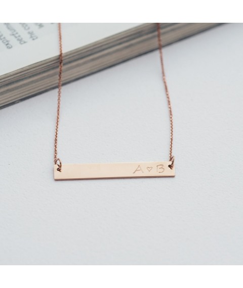 Gold necklace for engraving "Love Actually" kol01368l Onyx 45
