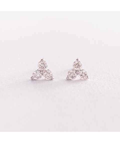 Gold earrings - studs with diamonds sb0417g Onyx