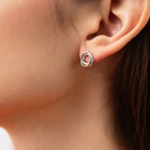 Earrings - studs "Hobbies" in white gold s06911 Onyx