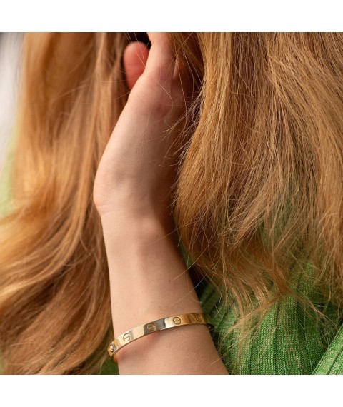 Hard bracelet "Love" in yellow gold b05445 Onix 18