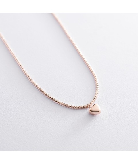 Gold necklace "Heart" kol01143 Onyx