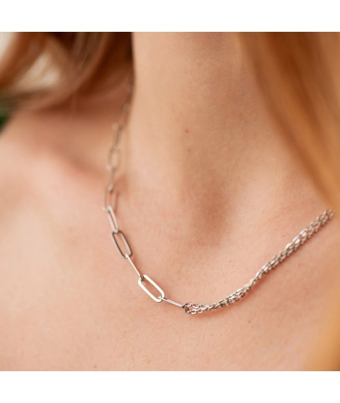 Silver necklace "Chain" 908-01414 Onix 38