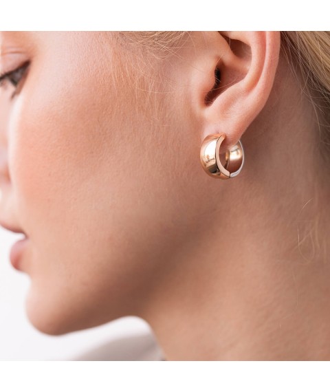 Gold earrings - rings without stones s05885 Onyx