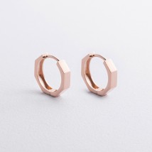Серьги - кольца "Madison" в красном золоте с09326 Онікс