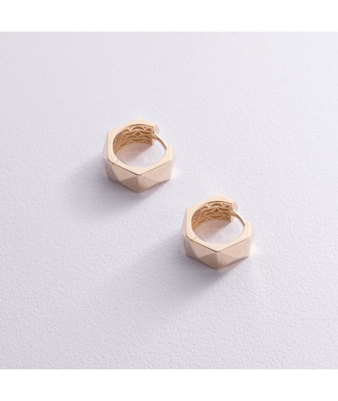 Earrings - rings "Anna-Lisa" in yellow gold s09009 Onyx