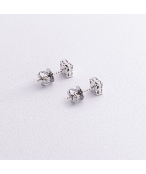 Gold earrings - studs with diamonds sb0552mi Onyx