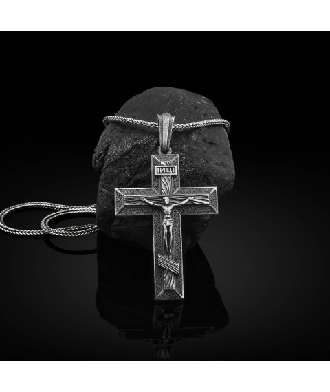 Серебряный крест "Распятие Иисуса Христа" 133168 Онікс