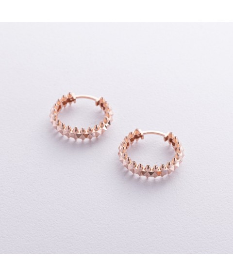 Earrings - rings in red gold s08551 Onyx