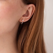 Silver earrings - studs "Miranda" with pearls 123201 Onyx