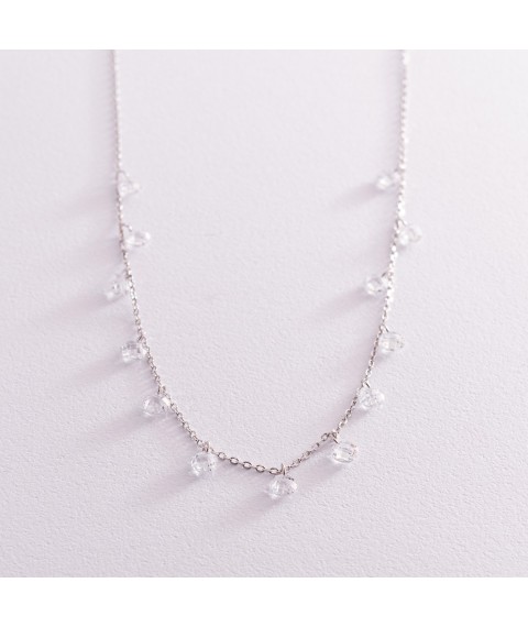 Silver necklace with cubic zirconia 18519 Onix 44