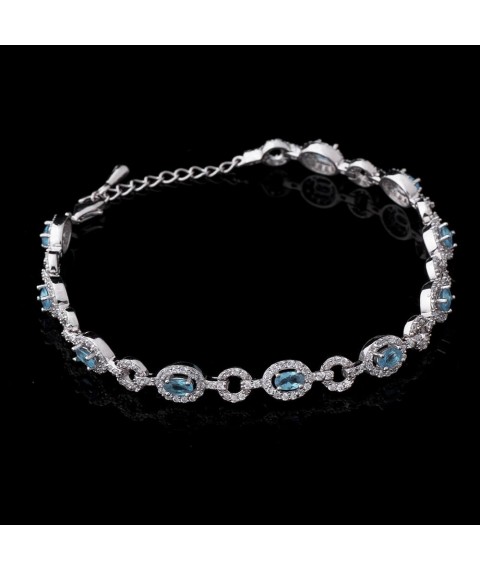 Rhodium-plated bracelet (synthetic spinel, cubic zirconia) b06 Onix 23