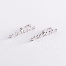 Срібні сережки "Грані" з фіанітами 122910 Онікс