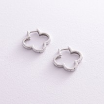 Earrings "Clover" in white gold s06958 Onyx