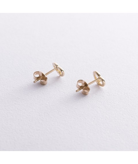 Earrings - studs "Hearts" in yellow gold (cubic zirconia) s08614 Onyx