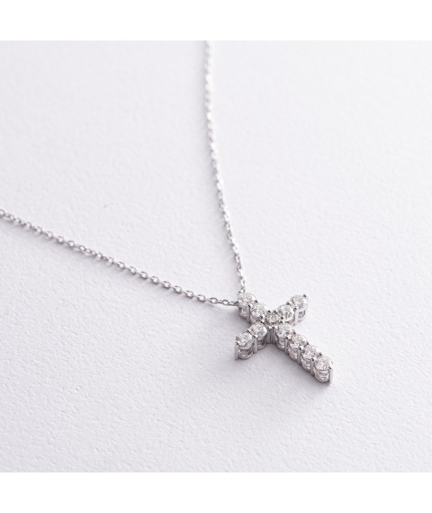 Gold necklace "Cross" with diamonds 112841121 Onyx 40