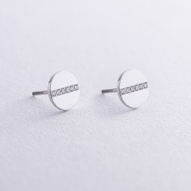 Earrings - studs with diamonds (white gold) 334941121 Onyx